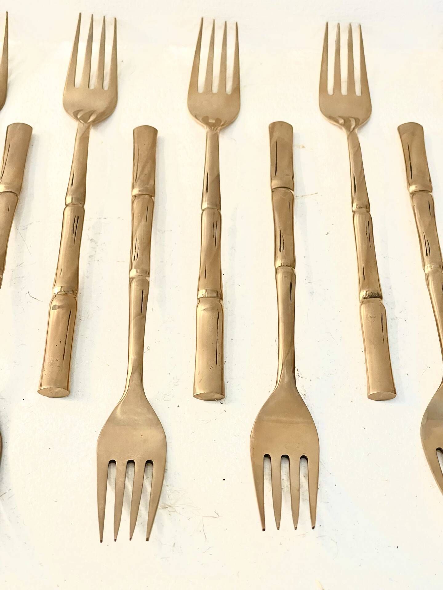 12 dessert forks, Hollywood Regency - circa 1970
