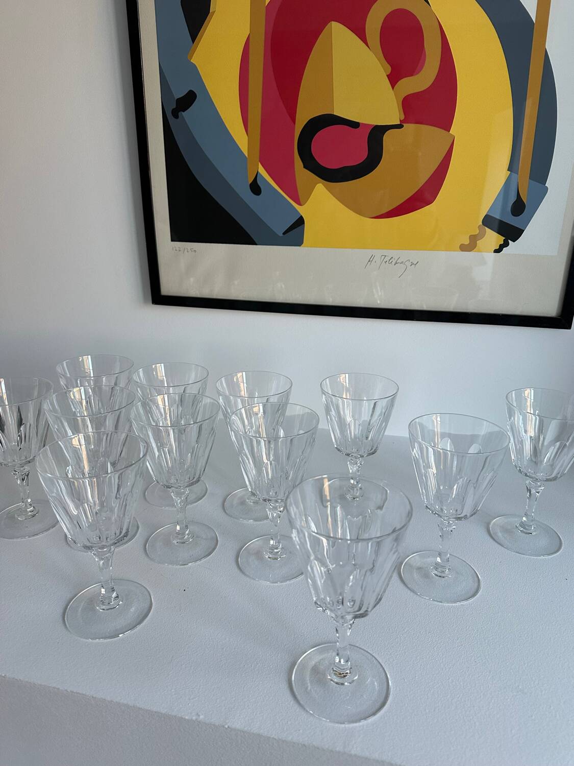 12 verre à pied cristal vintage