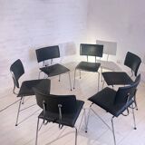 Set of six Sparta leather chairs by Christoph Hindermann for Dietiker, 1990s.