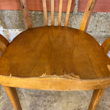 Pair of Antique FISHEL Vintage Wood Armchairs #C623