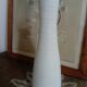 White ceramic vase with fine streaks