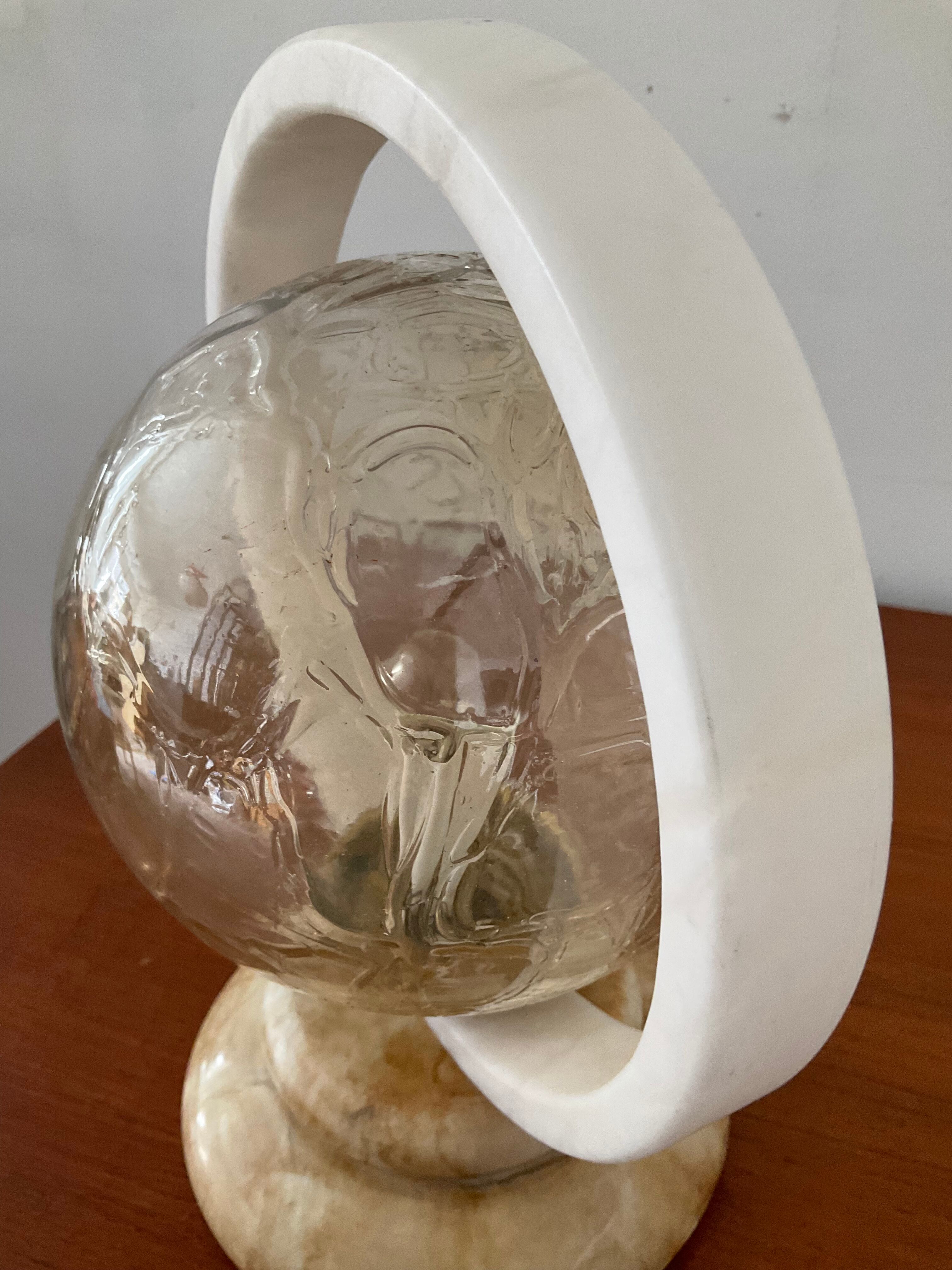 Art Deco lamp in marble and glass