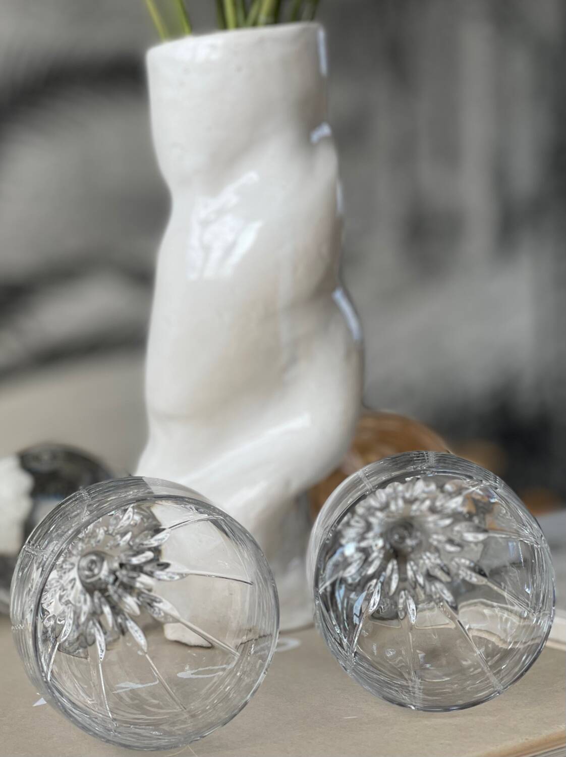 2 stemmed glasses from the Lorraine crystal factory