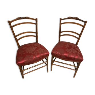 Paire de chaises dorées