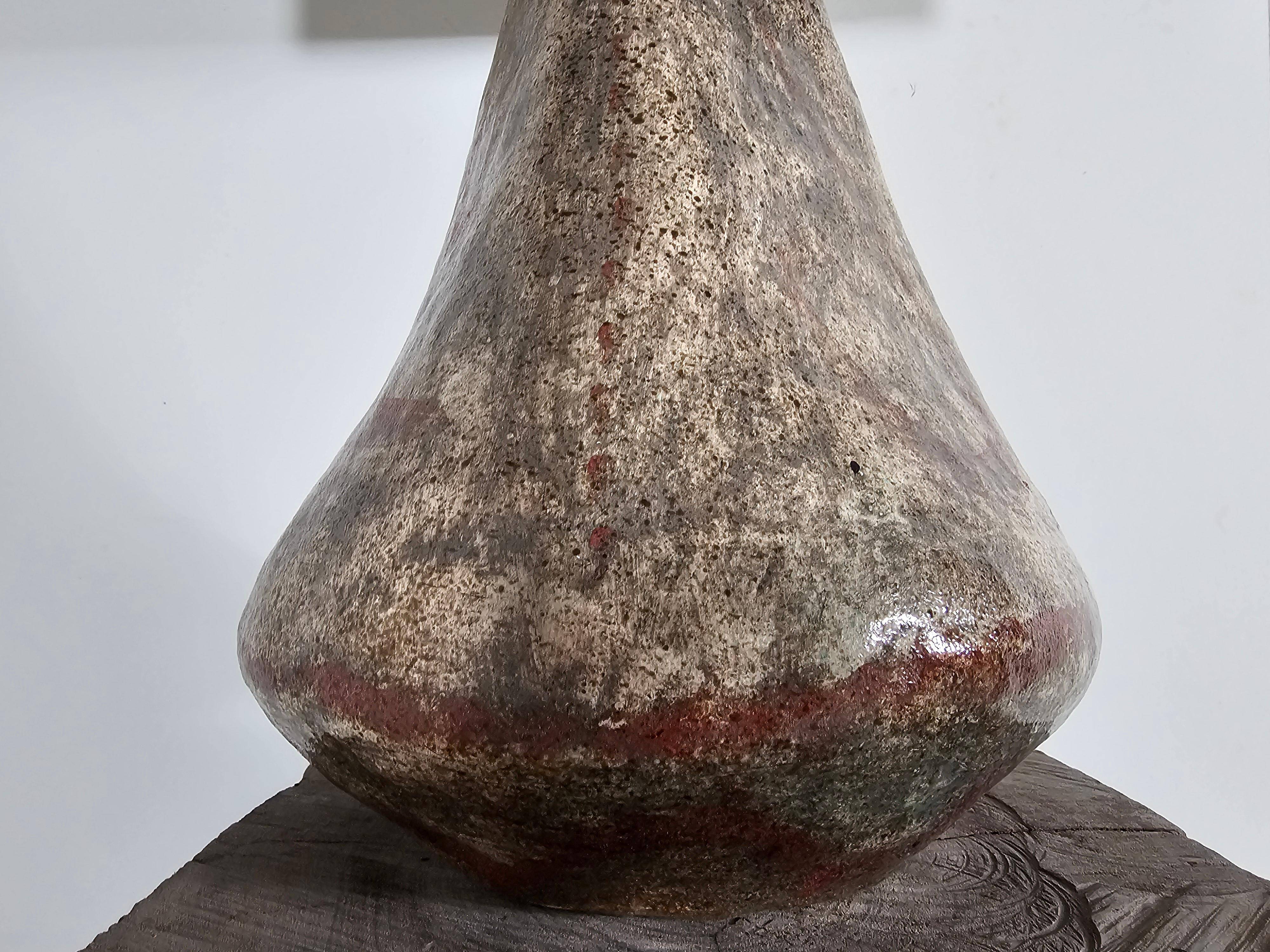 Hand-painted ceramic table lamp in Japanese style, 1970.