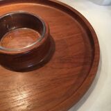 Jens Quistgaard round serving tray for Dansk IHQ teak Scandinavian design