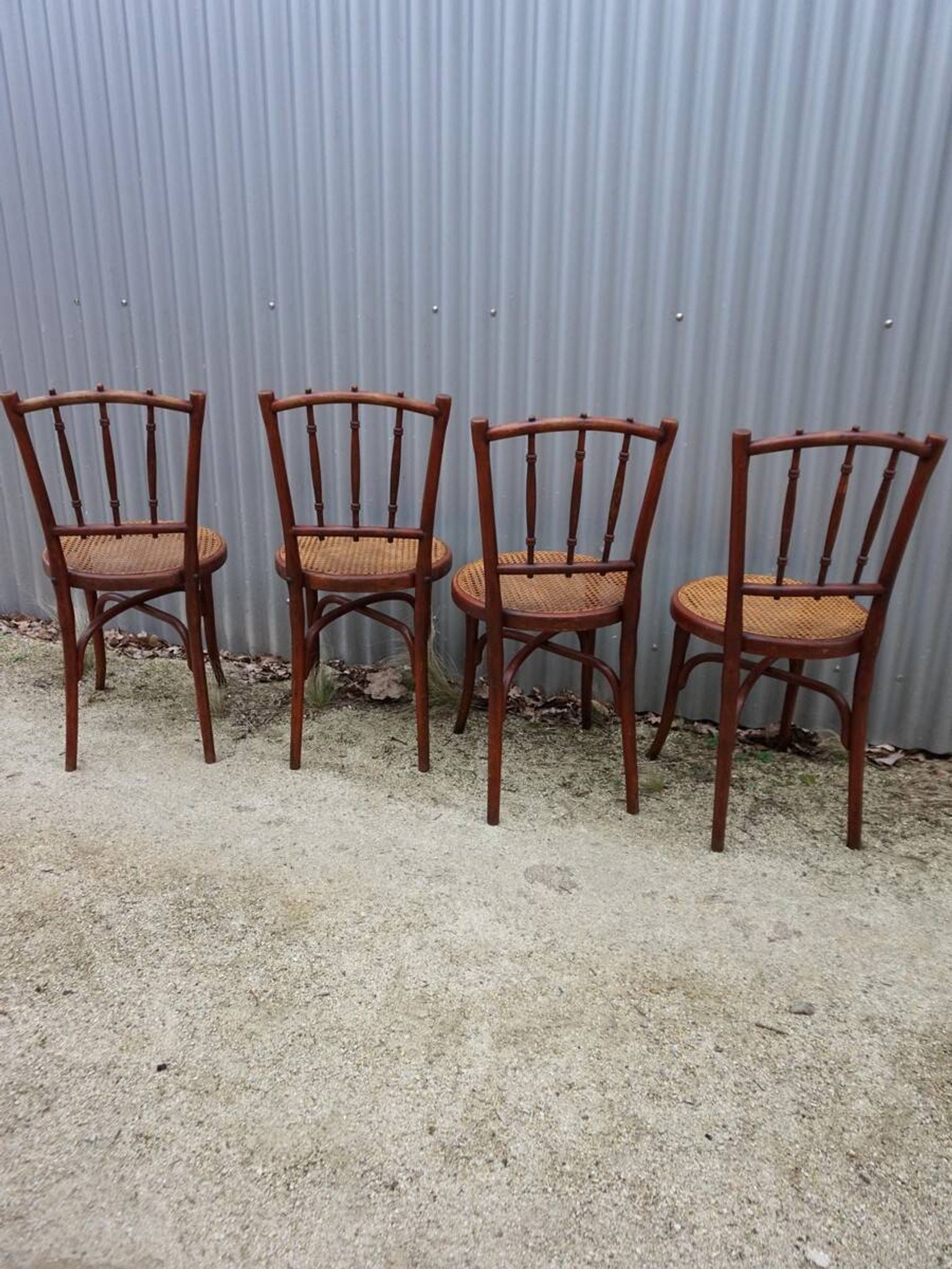 Chaises de salle à manger bistro Thonet originales, lot de 4