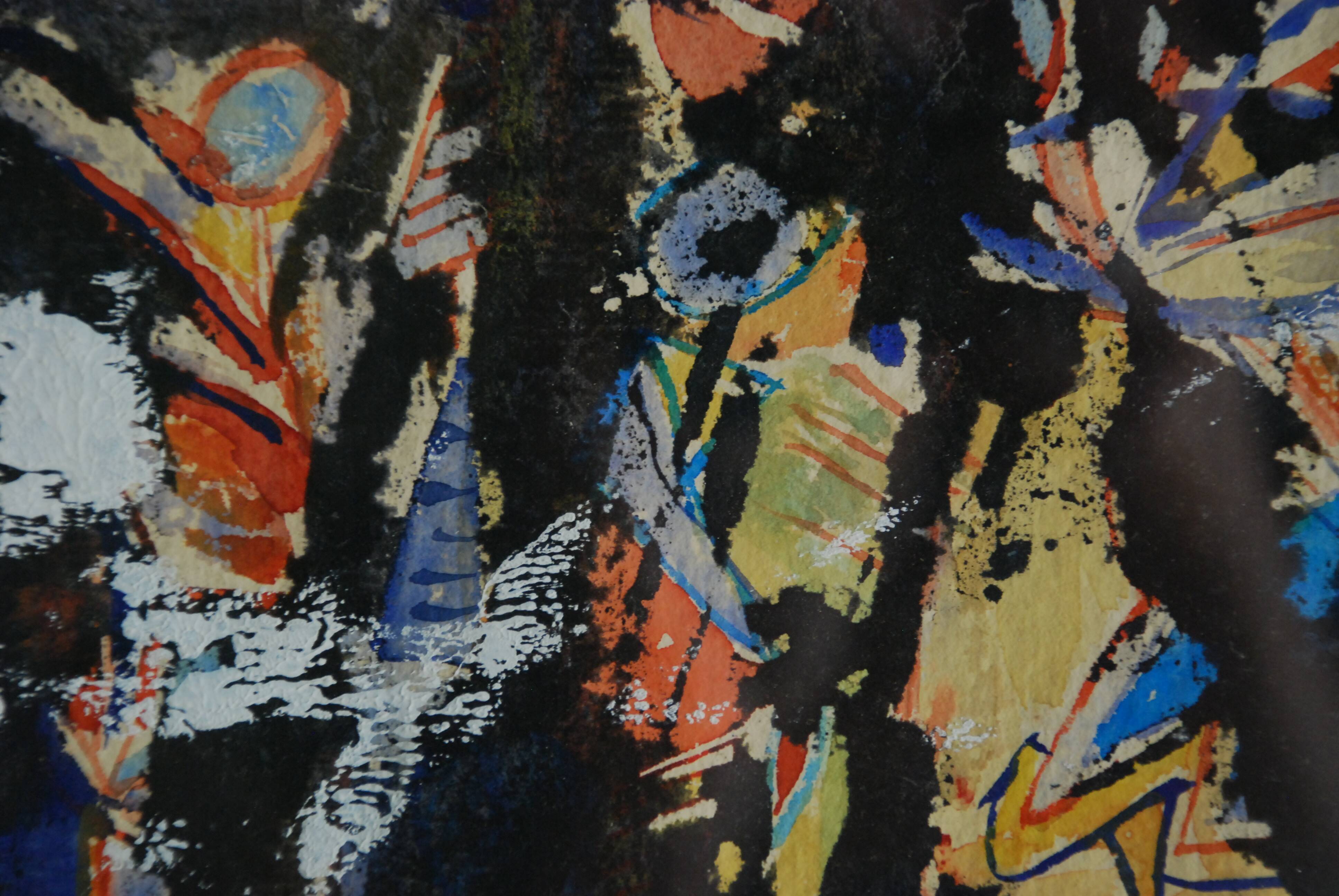 Abstract painting Daniel Bohbot vintage