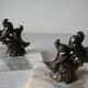 Old pair of bookends paperweight couple of birds marble spelter retro office decor