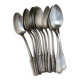 Set of 12 silver-plated metal soup spoons