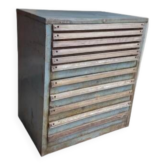 Industrial green workshop chest of drawers