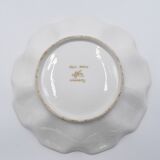 Très grande tasse en porcelaine de Limoges décor de fleurs fond vert fait main signée