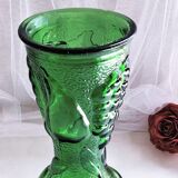 Large green glass vase from vintage Empoli Italy