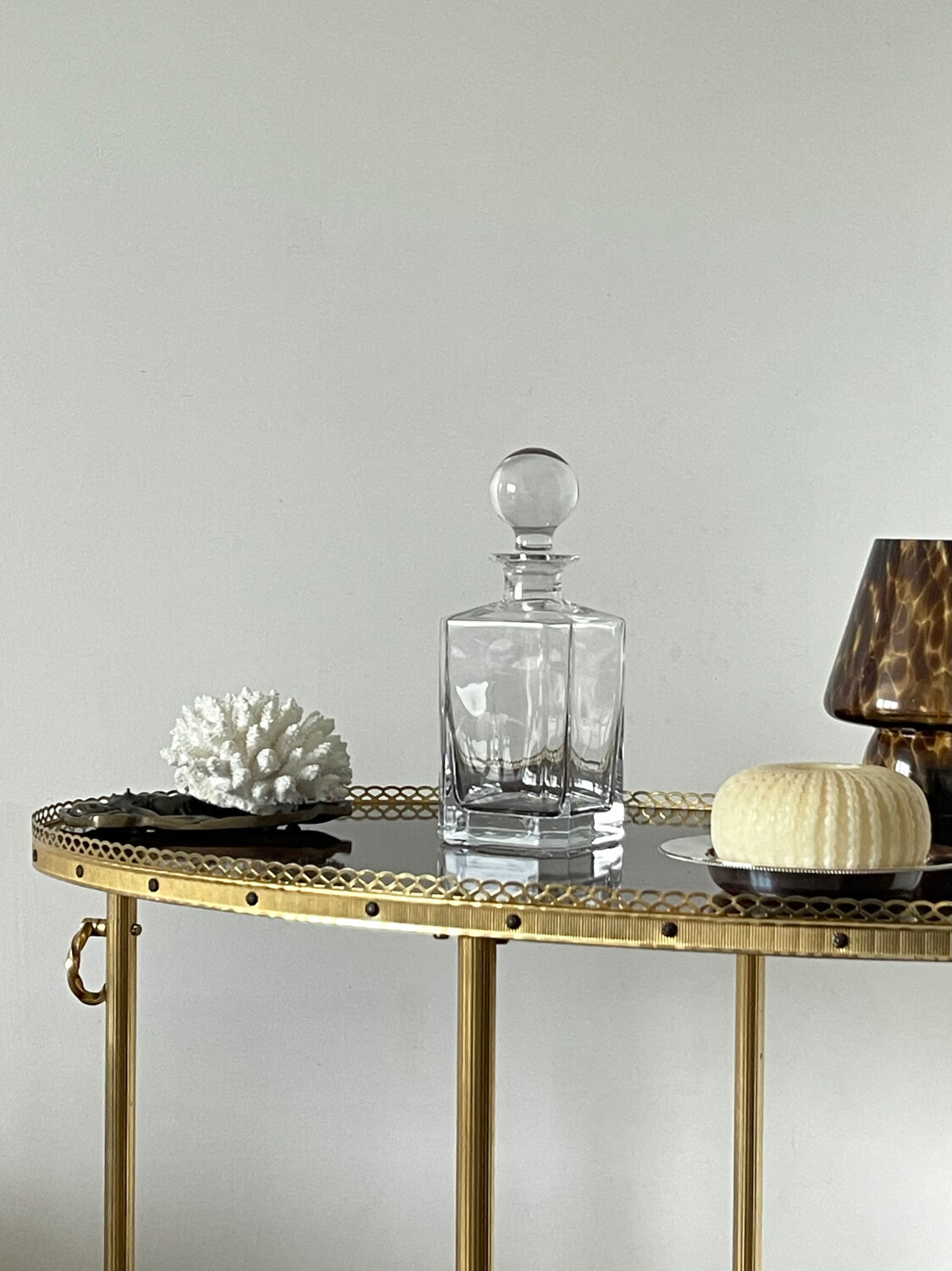 Crystal carafe and 4 glasses Daum France.