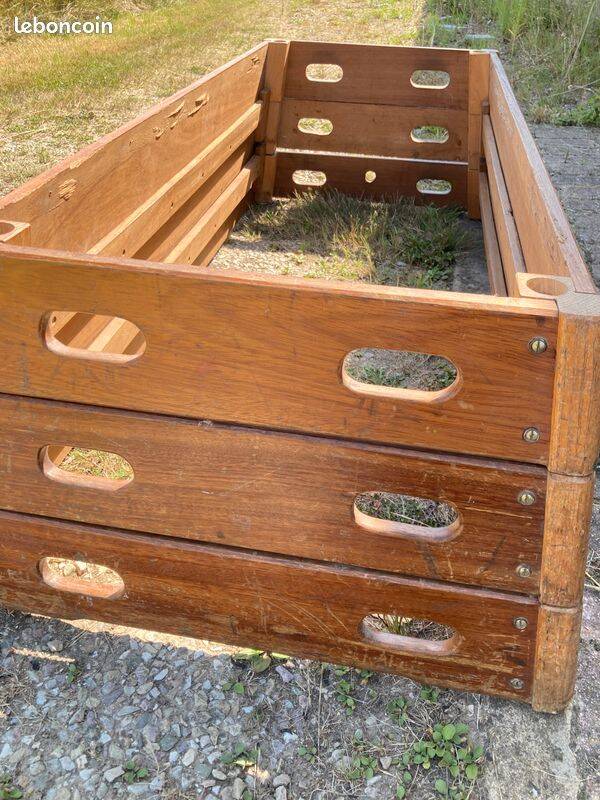 Large vintage wooden chest gymnast plinth