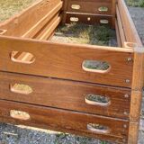 Large vintage wooden chest gymnast plinth