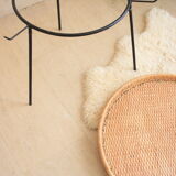 Tripod rattan coffee table, removable top