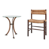 Table d'appoint Hollywood Regency par Belgo Chrom, Belgique vers 1980