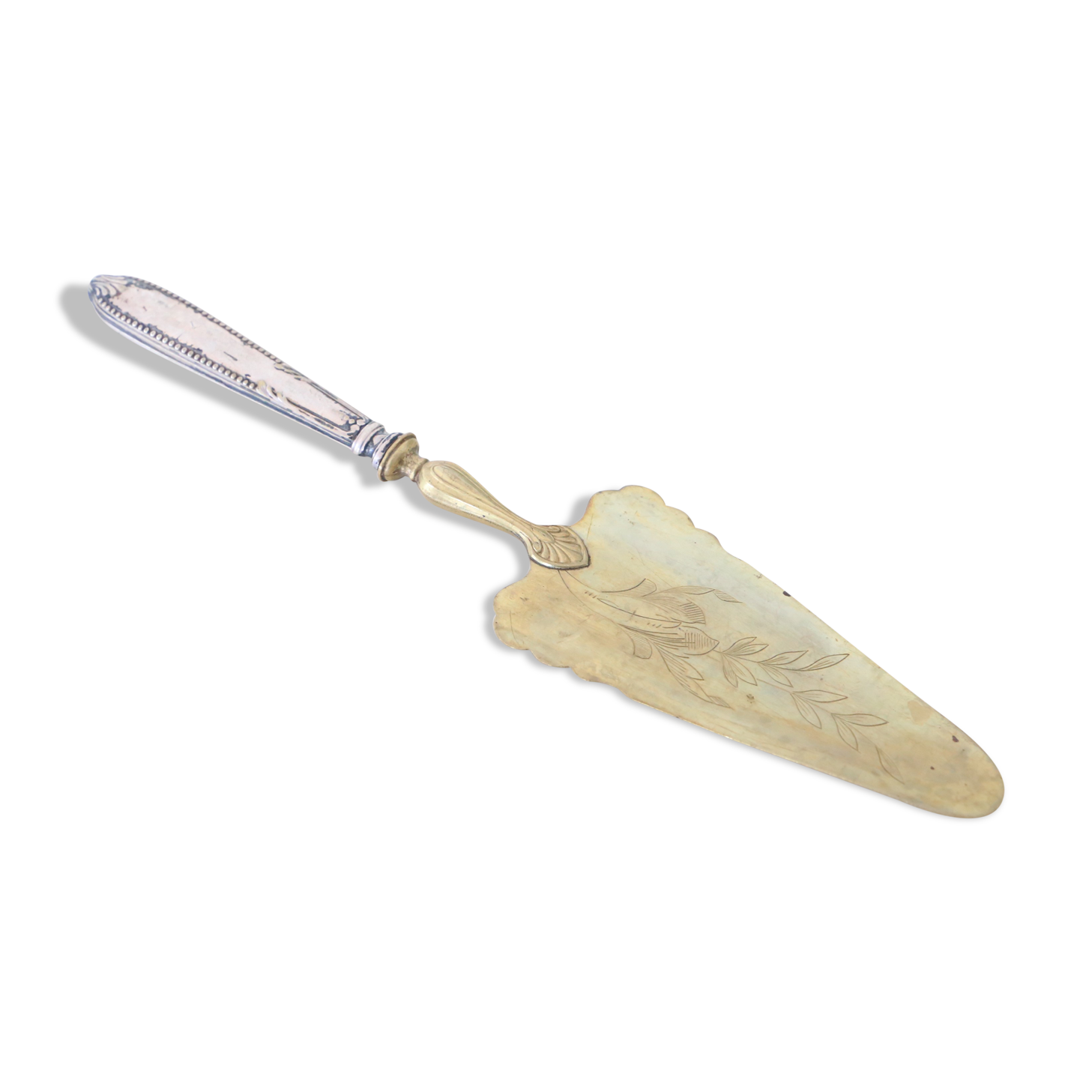 Vermeil pie shovel and silver metal, vintage
