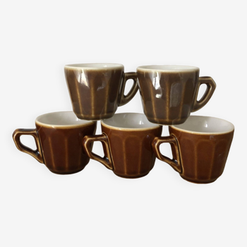 Vintage lot de 5 tasses à café bistrot
