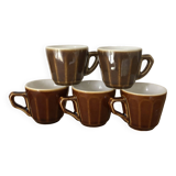 Vintage set of 5 bistro coffee cups