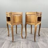 Pair of Louis XV style bedside tables in wood, 20th century