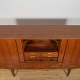 Mid-Century Teak High Sideboard, Denmark, 1960s
