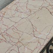 Console of wall lamp of the 50s in wrought iron and marble top