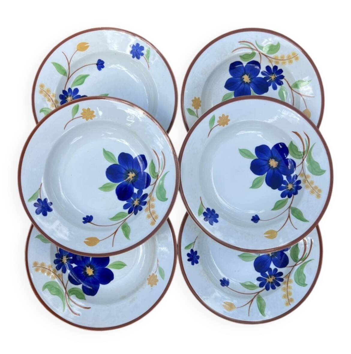 Gien - 6 Tournefeuille soup plates