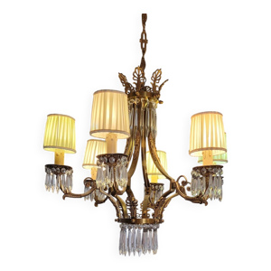 Lustre bronze et pampilles