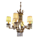 Bronze chandelier with 6 light pendants