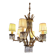 Bronze chandelier with 6 light pendants