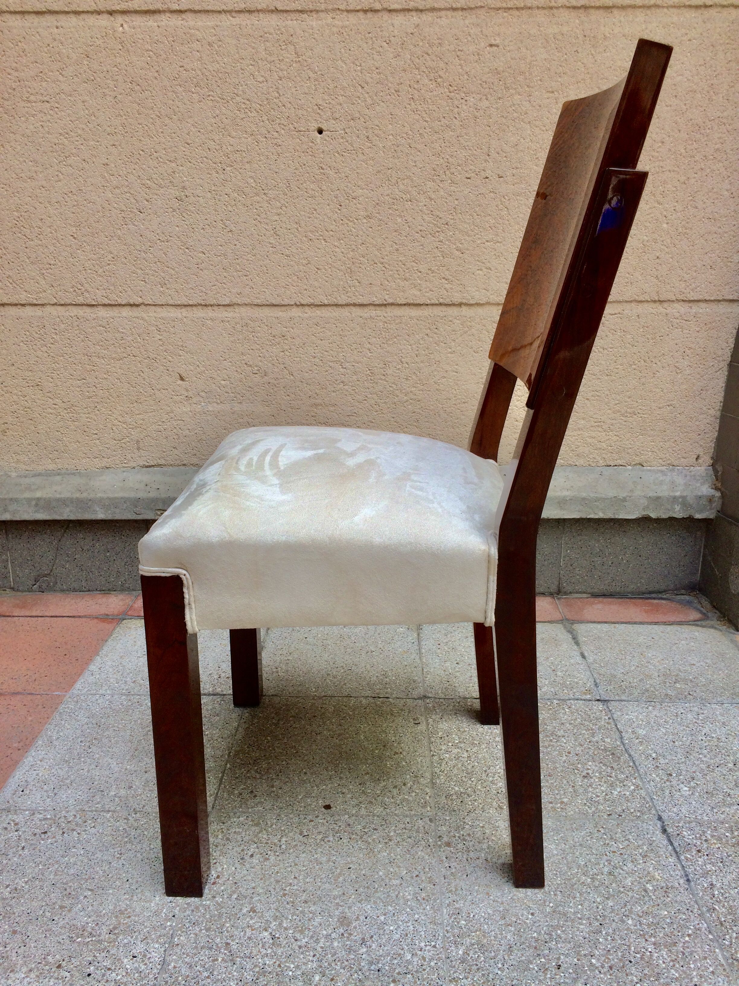 Suite de six chaises Art Deco par Michel Dufet