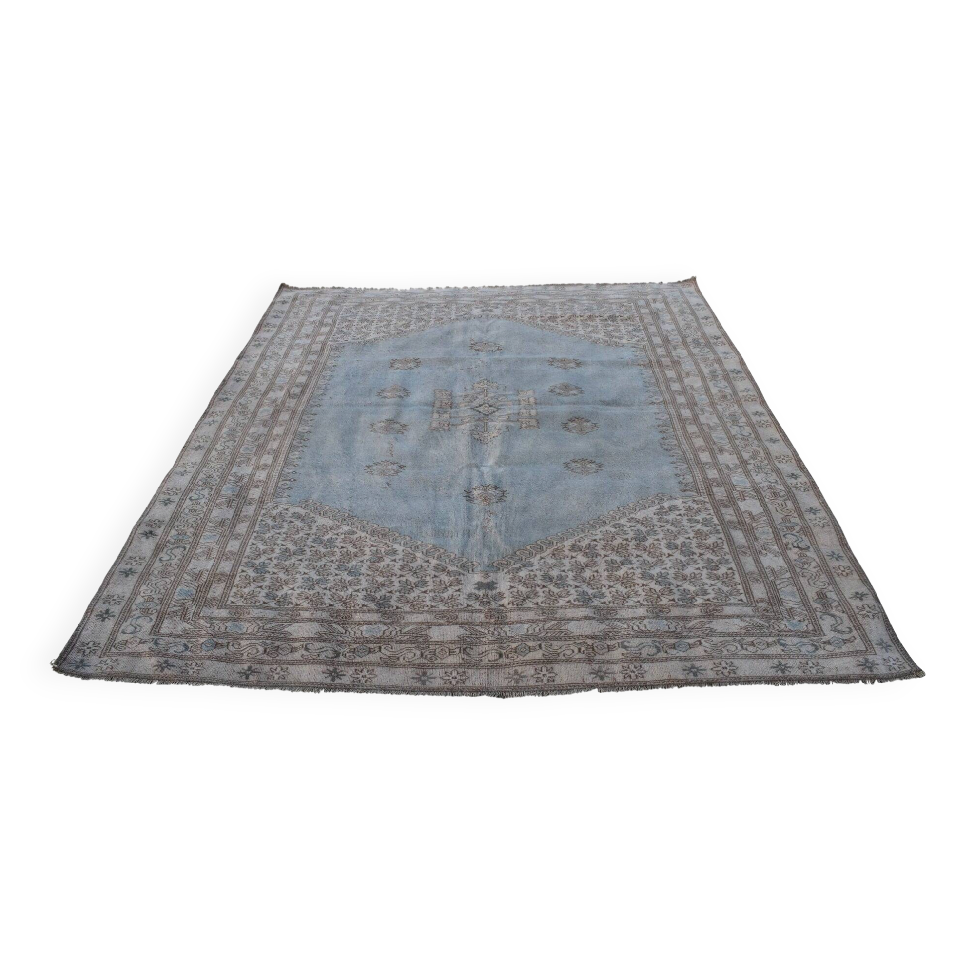 Vintage Turkish Oushak rug 212x265 cm