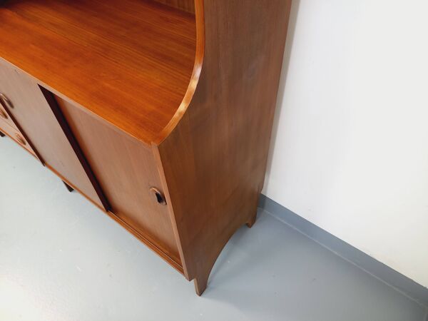 Meuble de rangement bibliothèque scandinave vintage 3 parties en teck