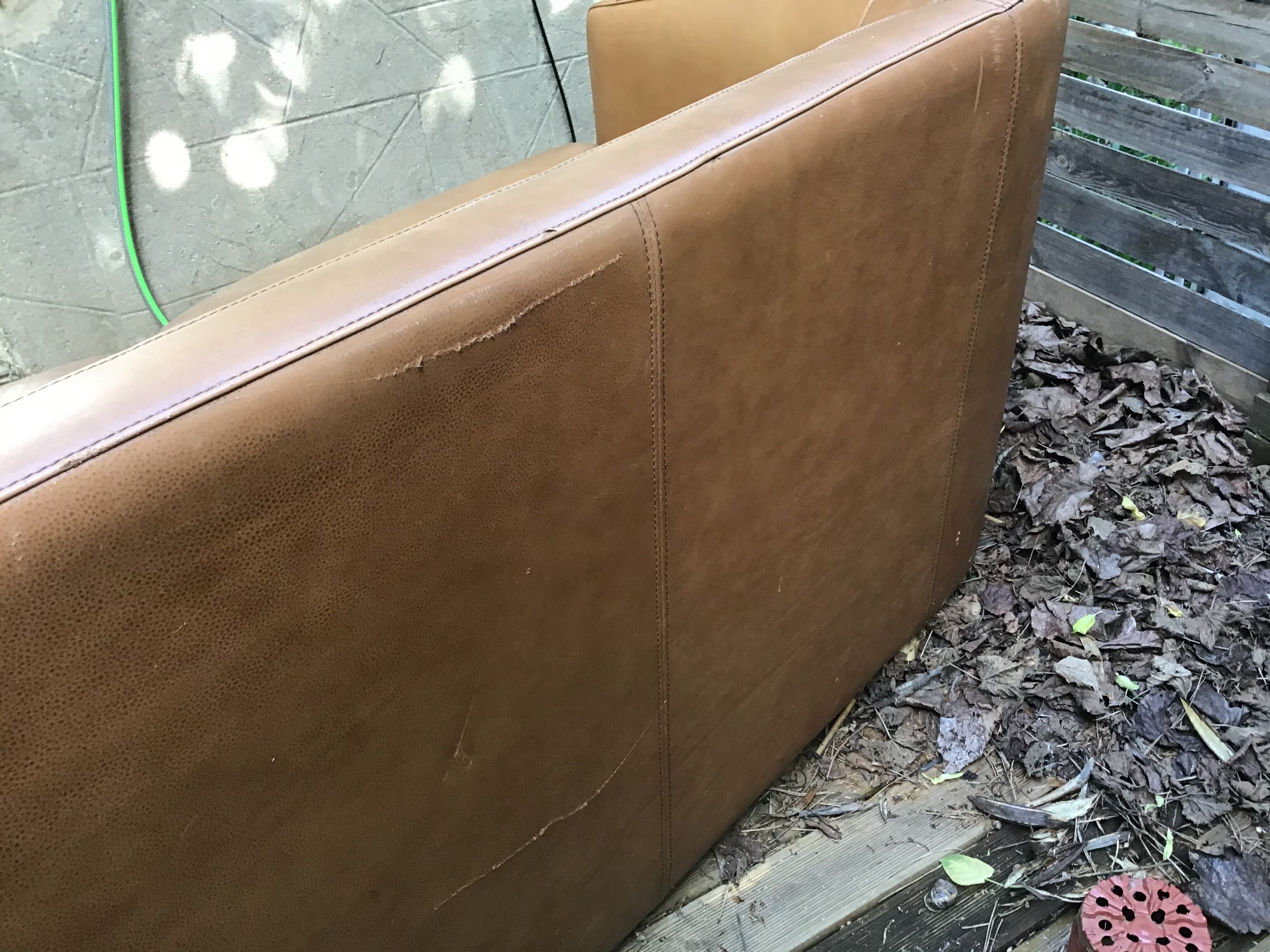 Two-seater leather sofa