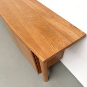 Curved enfilade Maison Regain in solid elm, 1970.