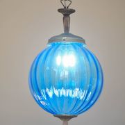 Charmante suspension vintage en verre bleu de Murano, 1960