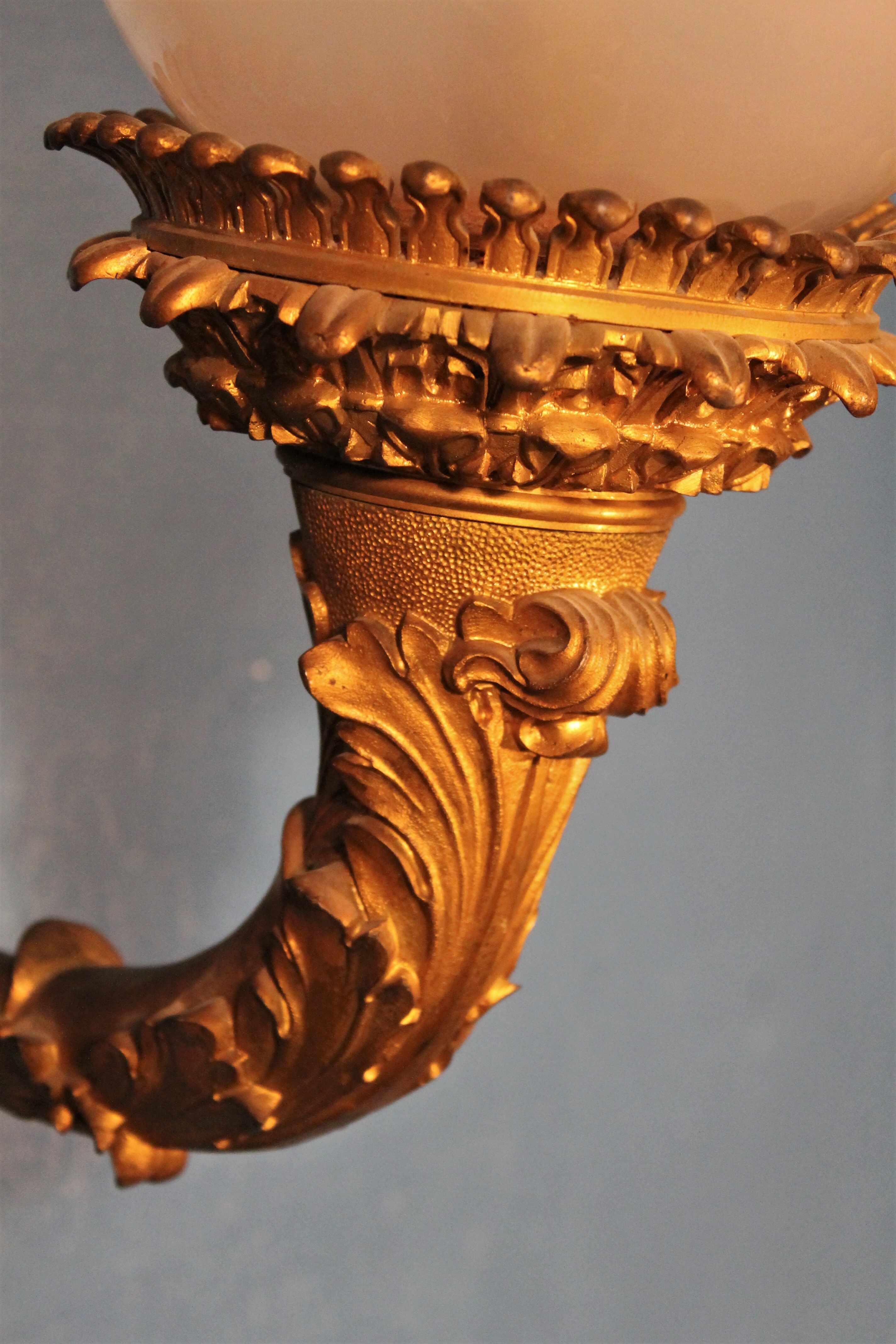 Pair of wall light  bronze "Torches / torches" early twentieth century