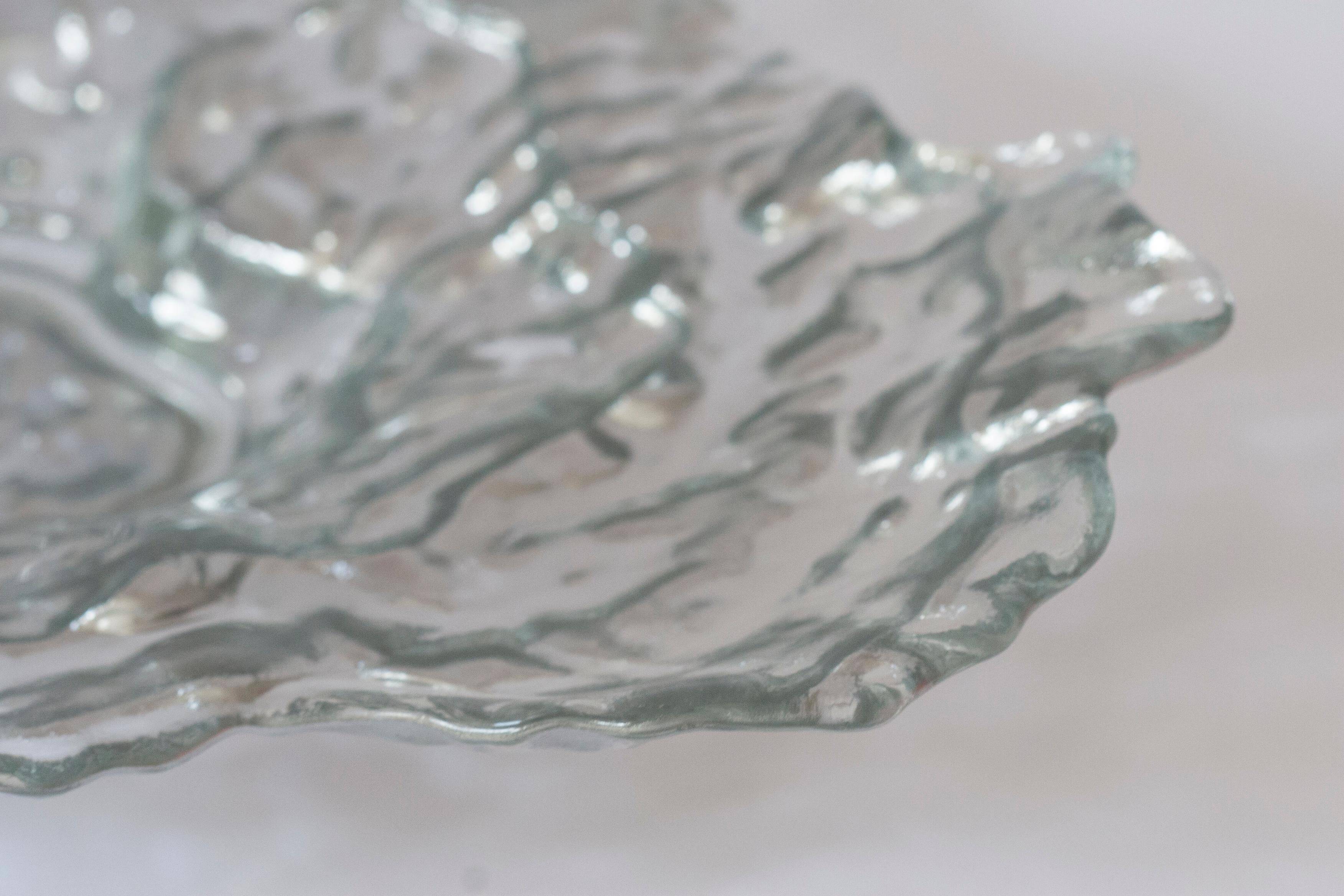 Silver crystal bowl mid-century, Italy, 1970s