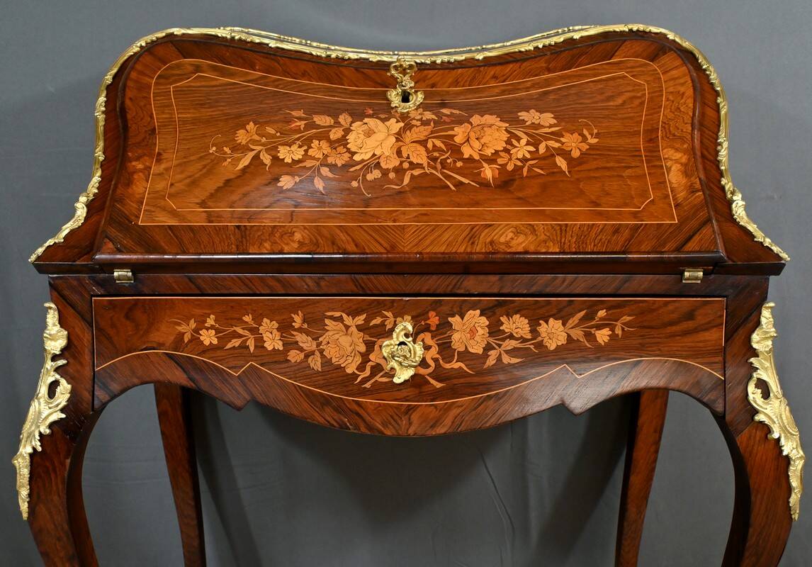 Rosewood Lady's Desk, Louis XV Style – Part 2 of the 19th Century