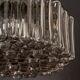 Large glass cascade chandelier designed for Staff Leuchten, Germany, 1970s.