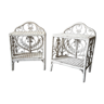 Pair of peacock bedside tables in white