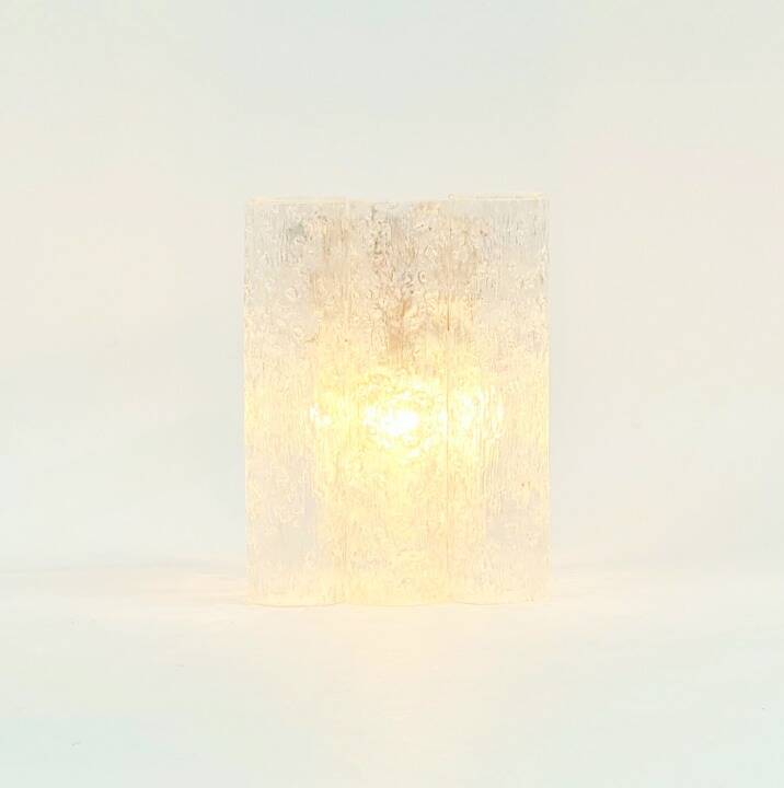 Mid-Century Modern Ice Glass Wall Light from Doria, Germany, 1960s