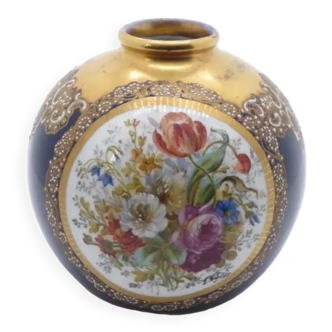 Limoges porcelain ball vase A.Golse