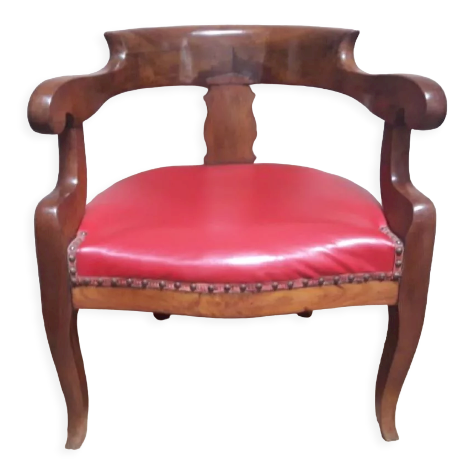 19th century solid walnut office chair