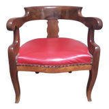 Fauteuil de bureau en noyer massif XIX°