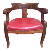 Fauteuil de bureau en noyer massif XIX°