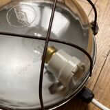 Waterproof industrial porthole light in Bakelite with a glass globe.