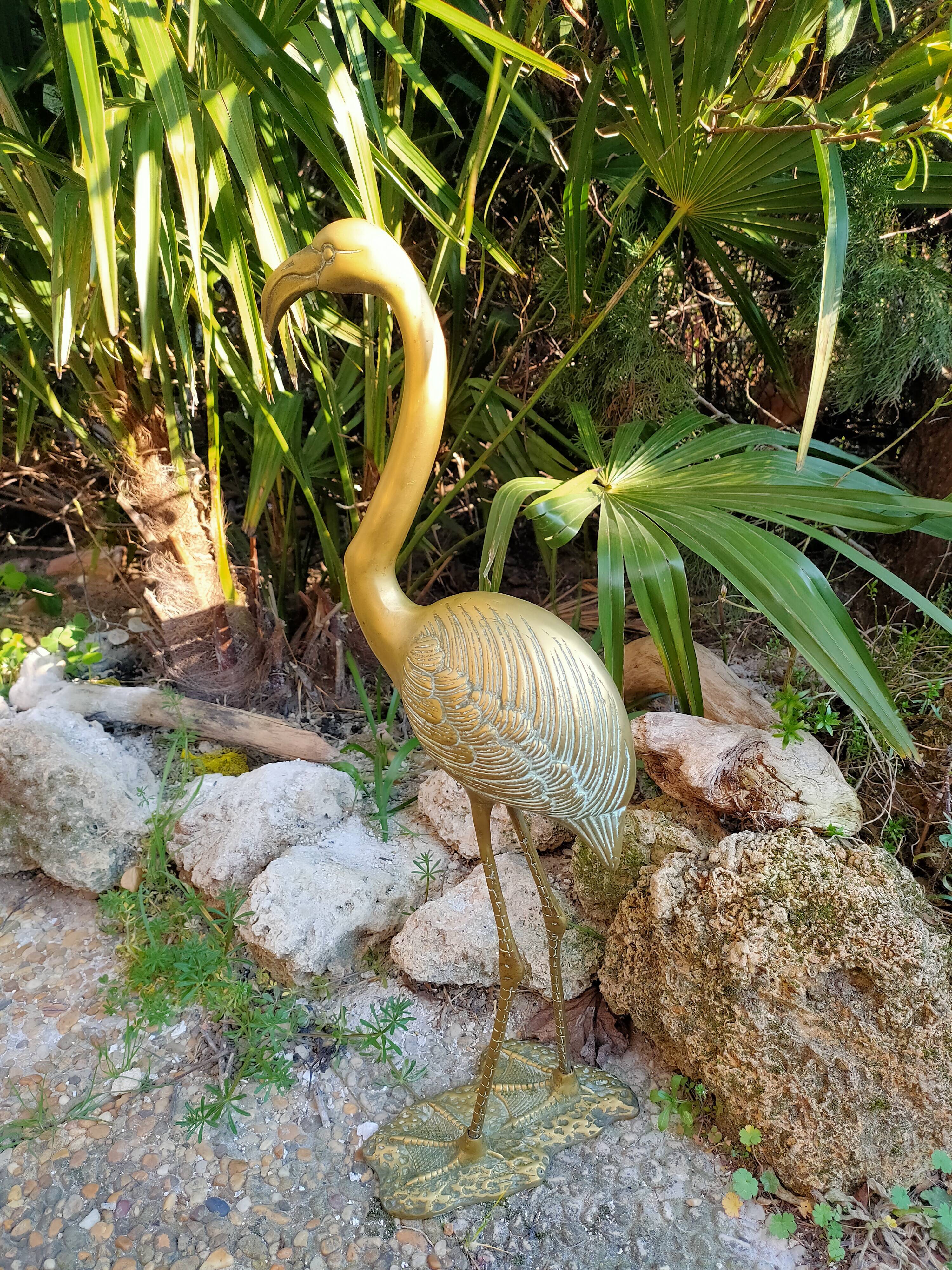 Brass flamingo